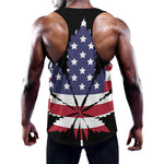 American Cannabis Leaf Flag Print Training Tank Top