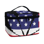 American Cannabis Leaf Flag Print Travel Makeup Bag