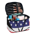 American Cannabis Leaf Flag Print Travel Makeup Bag