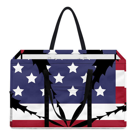 American Cannabis Leaf Flag Print Utility Tote Bag