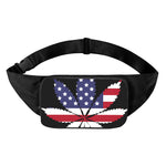 American Cannabis Leaf Flag Print Waist Bag