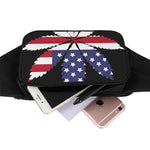 American Cannabis Leaf Flag Print Waist Bag