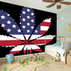 American Cannabis Leaf Flag Print Wall Sticker