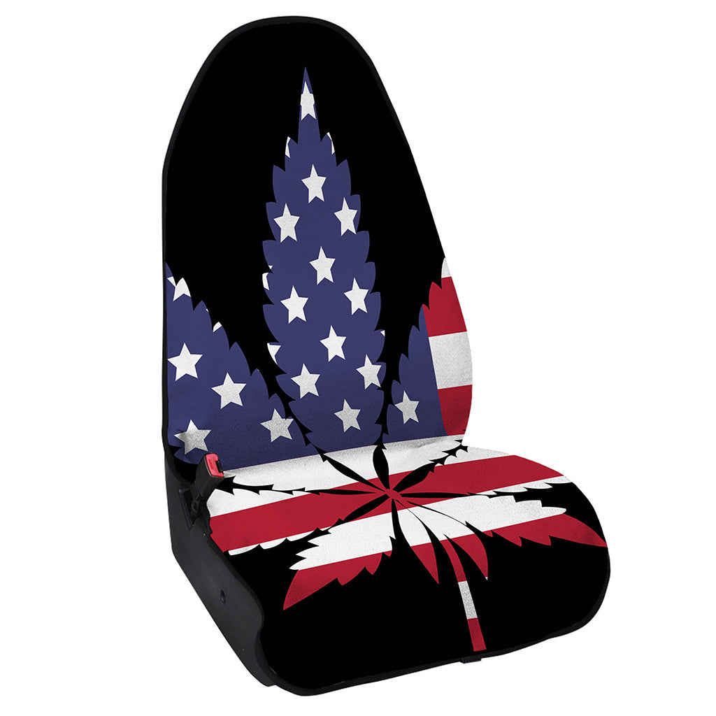American Cannabis Leaf Flag Print Waterproof Car Seat Cover