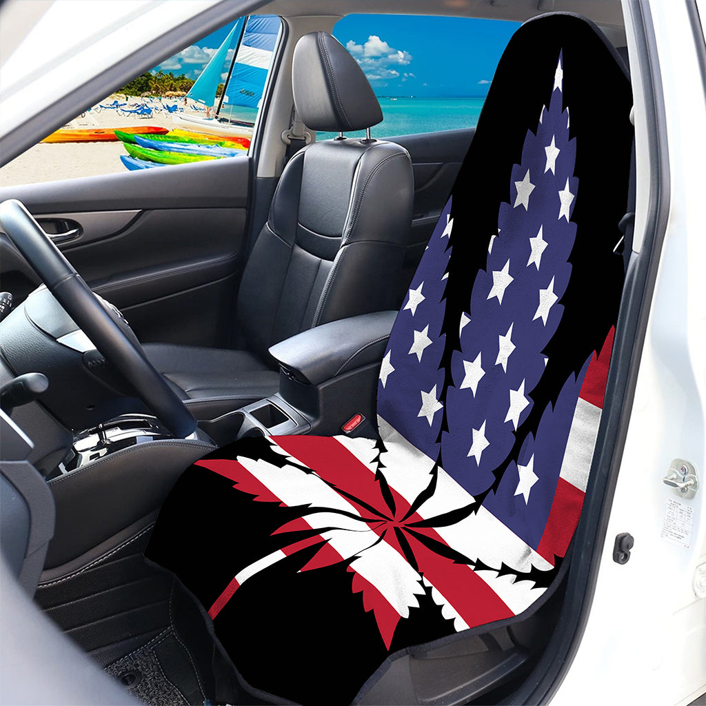 American Cannabis Leaf Flag Print Waterproof Car Seat Cover