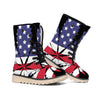 American Cannabis Leaf Flag Print Winter Boots