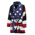 American Cannabis Leaf Flag Print Women's Bathrobe