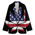 American Cannabis Leaf Flag Print Women's Blazer