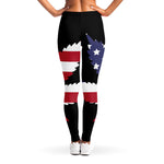 American Cannabis Leaf Flag Print Women's Leggings