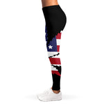 American Cannabis Leaf Flag Print Women's Leggings