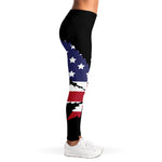 American Cannabis Leaf Flag Print Women's Leggings