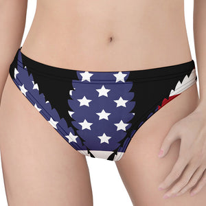 American Cannabis Leaf Flag Print Women's Thong