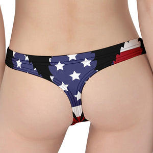 American Cannabis Leaf Flag Print Women's Thong