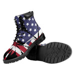 American Cannabis Leaf Flag Print Work Boots