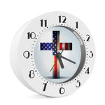 American Christian Cross Flag Print Alarm Clock