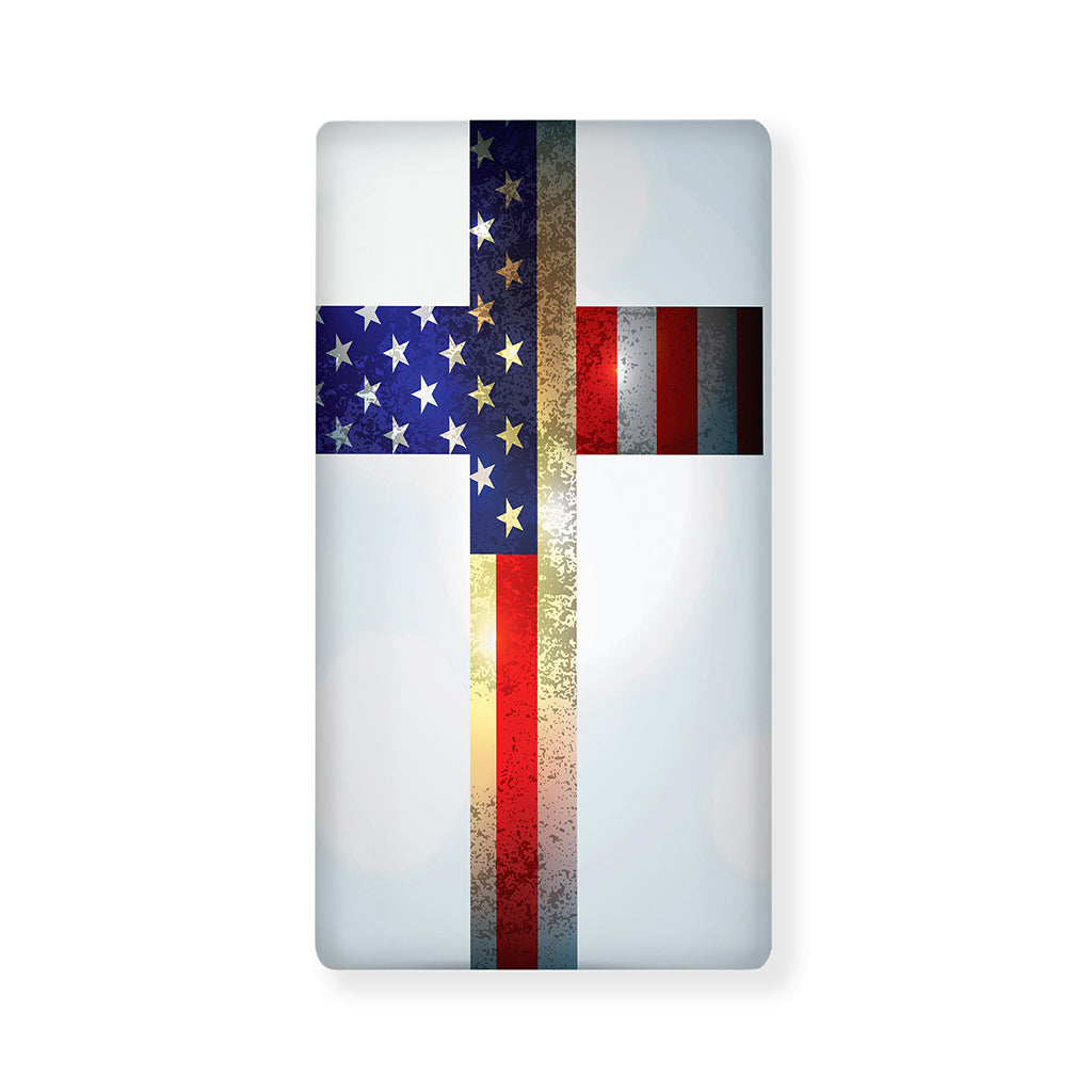 American Christian Cross Flag Print Baby Crib Sheet