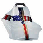 American Christian Cross Flag Print Baby Seat Cover