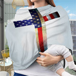 American Christian Cross Flag Print Baby Seat Cover