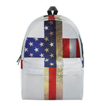 American Christian Cross Flag Print Backpack