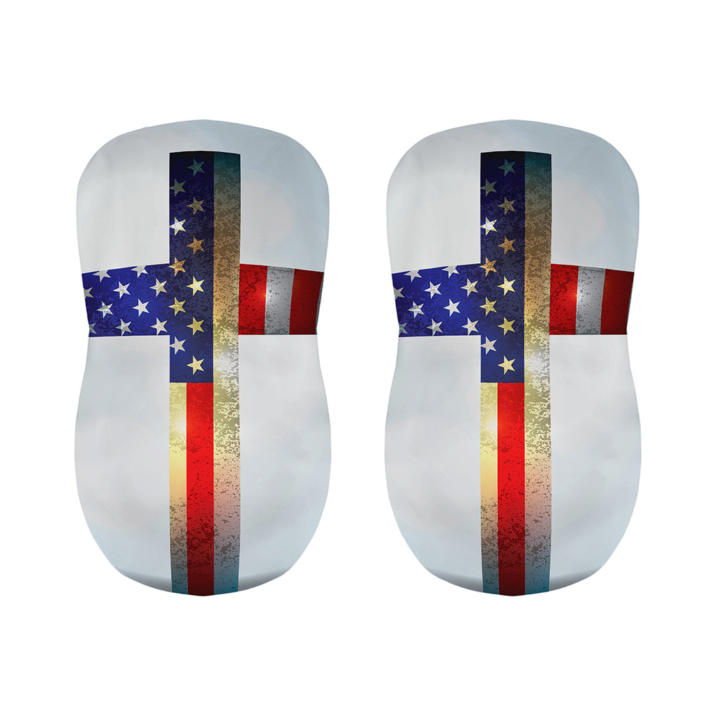 American Christian Cross Flag Print Bar Stool Covers
