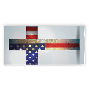 American Christian Cross Flag Print Beach Towel