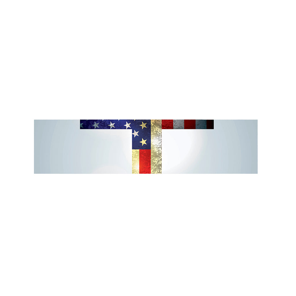 American Christian Cross Flag Print Bed Runner