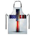 American Christian Cross Flag Print Bib Apron With Pocket