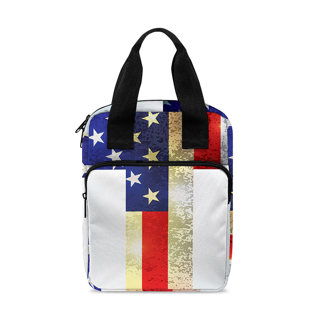 American Christian Cross Flag Print Bible Tote Bag