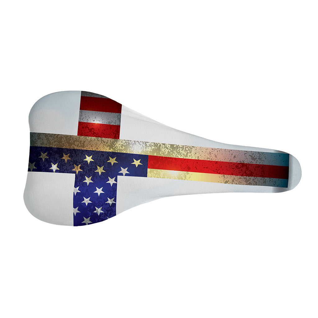 American Christian Cross Flag Print Bicycle Seat Cover