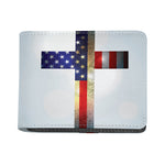 American Christian Cross Flag Print Bifold Wallet