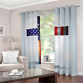 American Christian Cross Flag Print Dimout Grommet Curtains
