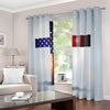 American Christian Cross Flag Print Blackout Grommet Curtains