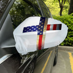American Christian Cross Flag Print Car Side Mirror Covers