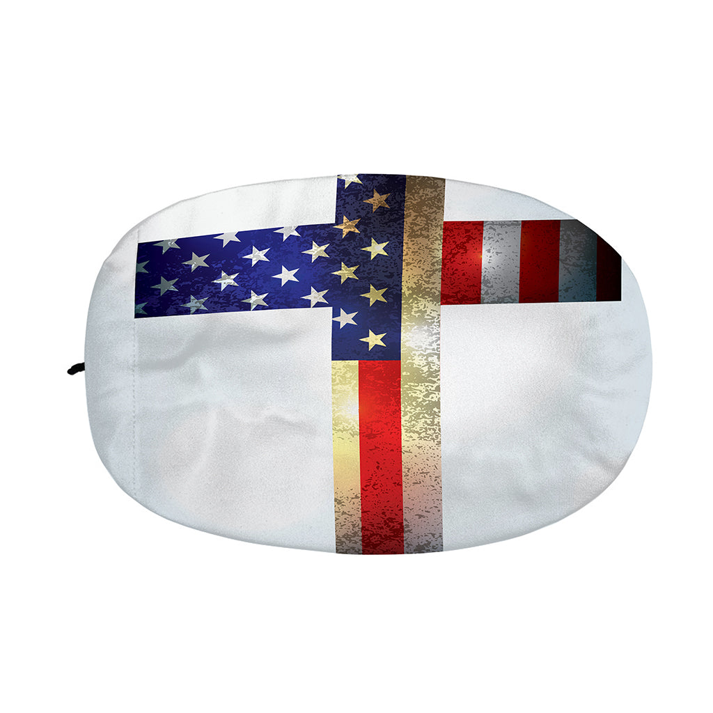 American Christian Cross Flag Print Car Side Mirror Covers