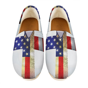 American Christian Cross Flag Print Casual Shoes