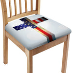 American Christian Cross Flag Print Chair Cushion Cover