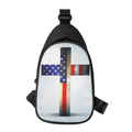 American Christian Cross Flag Print Sling Bag