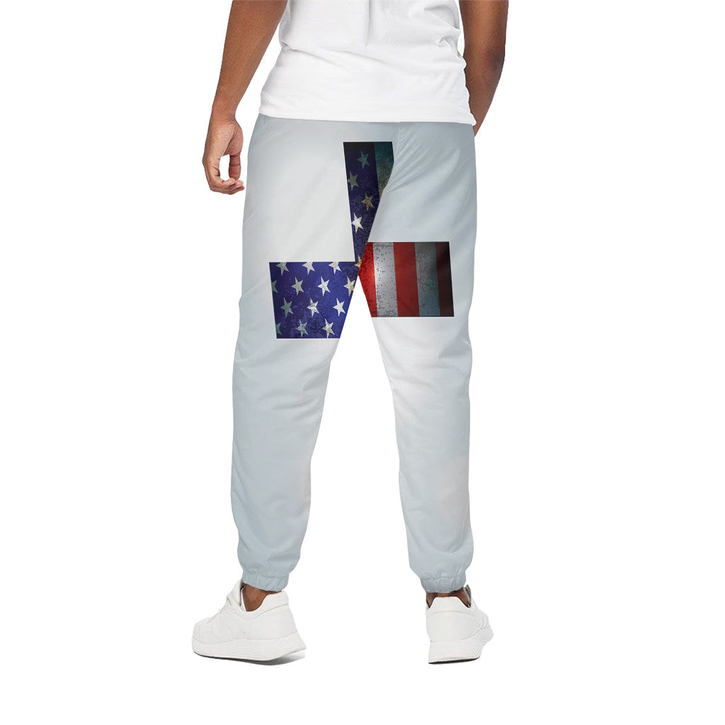 American Christian Cross Flag Print Cotton Pants