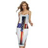 American Christian Cross Flag Print Cross Back Cami Dress