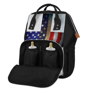 American Christian Cross Flag Print Diaper Bag