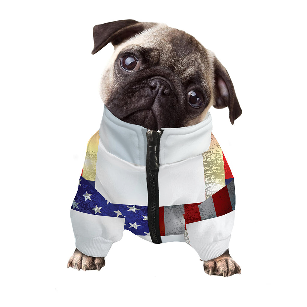 American Christian Cross Flag Print Dog Zip Up Jacket
