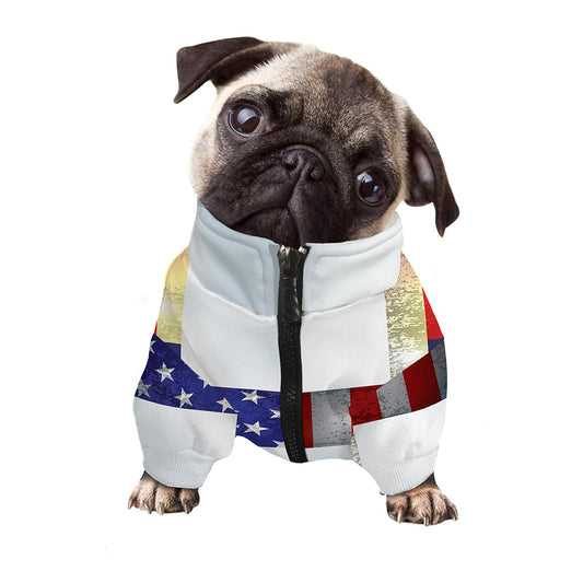 American Christian Cross Flag Print Dog Zip Up Jacket