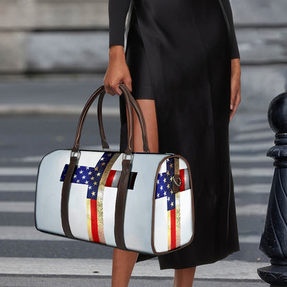 American Christian Cross Flag Print Duffle Bag