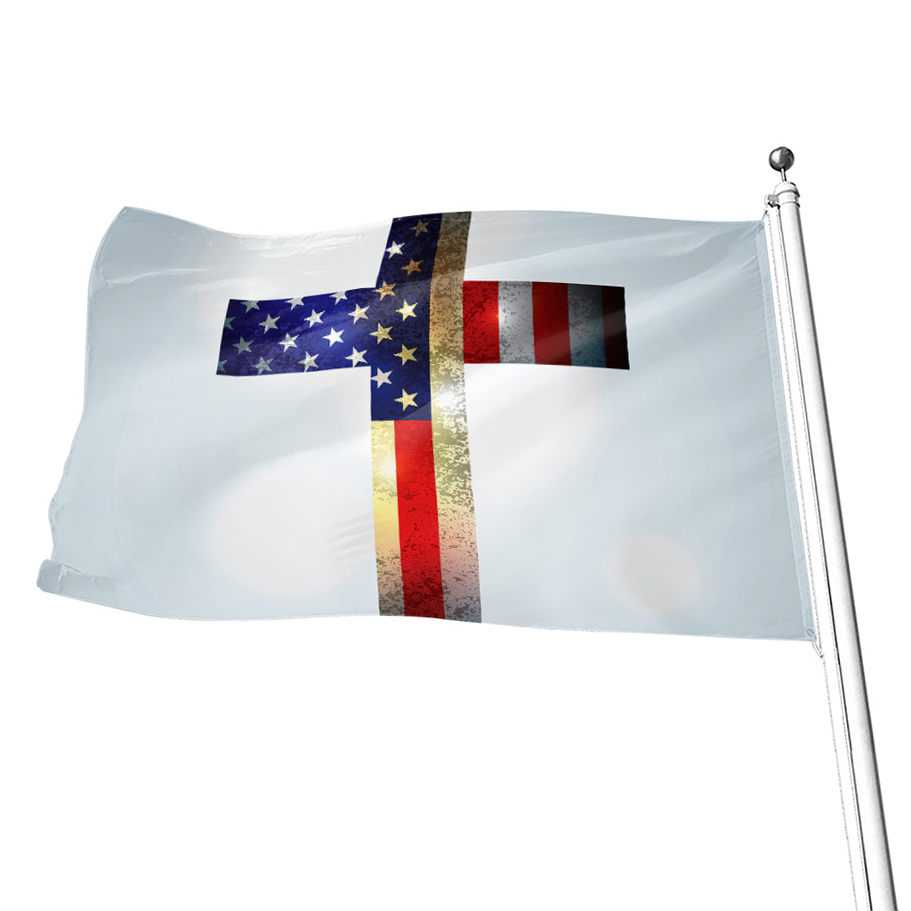 American Christian Cross Flag Print Flag