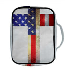 American Christian Cross Flag Print Front Pocket Bible Bag