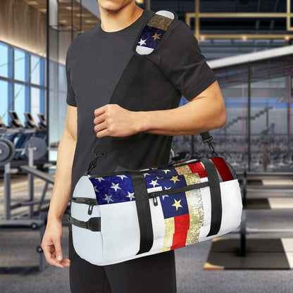 American Christian Cross Flag Print Gym Bag