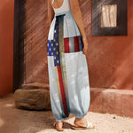 American Christian Cross Flag Print Harem Pants