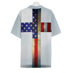 American Christian Cross Flag Print Hawaiian Shirt