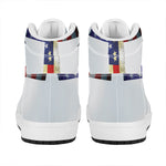 American Christian Cross Flag Print High Top Leather Sneakers