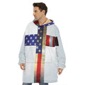 American Christian Cross Flag Print Hoodie Blanket